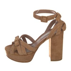 Tabitha Simmons Tan Platform Block Heel Sandals
